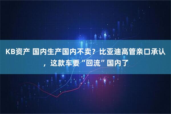 KB资产 国内生产国内不卖？比亚迪高管亲口承认，这款车要“回流”国内了