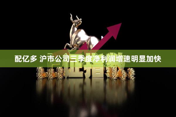 配亿多 沪市公司三季度净利润增速明显加快
