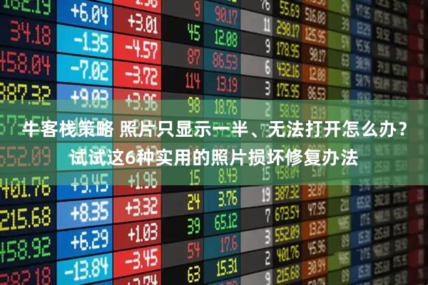 牛客栈策略 照片只显示一半、无法打开怎么办？试试这6种实用的照片损坏修复办法